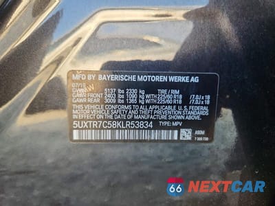 Zdjęcie 13 z 13 samochodu: 2019 BMW X3 SDRIVE30I VIN:5UXTR7C58KLR53834 - miniatura