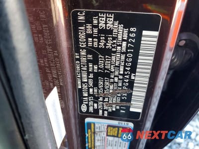 Zdjęcie 13 z 13 samochodu: 2016 KIA SORENTO LX V6 VIN:5XYPG4A54GG017268 - miniatura