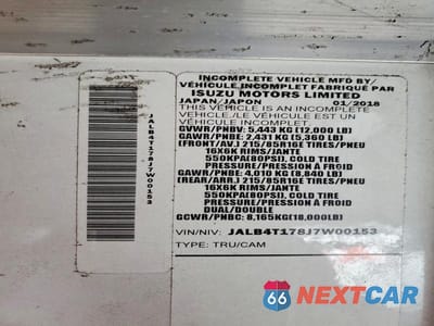 Zdjęcie 13 z 13 samochodu: 2018 ISUZU NPR VIN:JALB4T178J7W00153 - miniatura