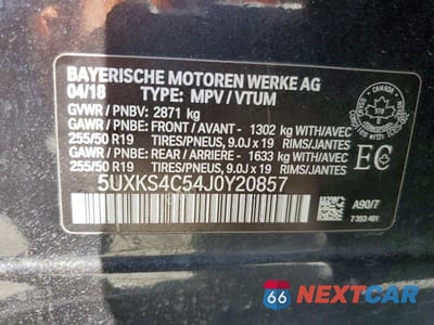 Zdjęcie 13 z 13 samochodu: 2018 BMW X5 XDRIVE35D VIN:5UXKS4C54J0Y20857 - miniatura