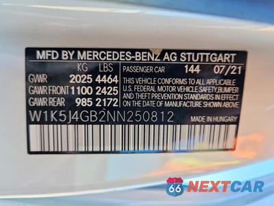 Zdjęcie 12 z 12 samochodu: 2022 MERCEDES-BENZ CLA 250 VIN:W1K5J4GB2NN250812 - miniatura