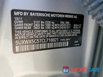 Zdjęcie 13 z 13 samochodu: 2012 BMW X3 XDRIVE28I VIN:5UXWX5C57CL718821 - miniatura