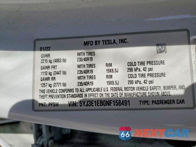 Zdjęcie 13 z 13 samochodu: 2022 TESLA MODEL 3 VIN:5YJ3E1EB0NF158491 - miniatura