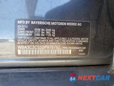 Zdjęcie 12 z 12 samochodu: 2013 BMW 320 I XDRIVE VIN:WBA3C3C55DF978782 - miniatura