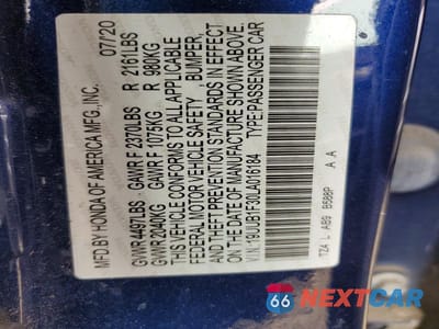 Zdjęcie 12 z 12 samochodu: 2020 ACURA TLX VIN:19UUB1F30LA016184 - miniatura