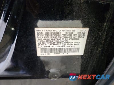 Zdjęcie 14 z 14 samochodu: 2014 HONDA PILOT EXLN VIN:5FNYF3H71EB003552 - miniatura