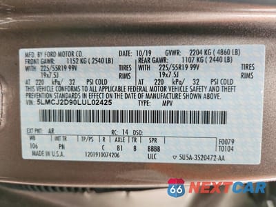 Zdjęcie 13 z 13 samochodu: 2020 LINCOLN CORSAIR RESERVE VIN:5LMCJ2D90LUL02425 - miniatura
