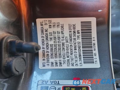 Zdjęcie 14 z 14 samochodu: 2013 HONDA CR-V EX VIN:2HKRM4H55DH601352 - miniatura
