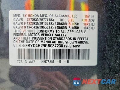 Zdjęcie 13 z 13 samochodu: 2016 ACURA MDX VIN:5FRYD4H29GB037238 - miniatura