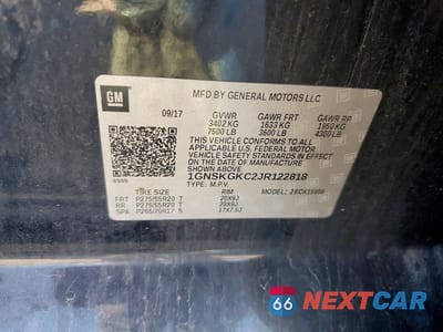 Zdjęcie 13 z 13 samochodu: 2018 CHEVROLET SUBURBAN K1500 LS VIN:1GNSKGKC2JR122818 - miniatura