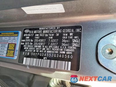 Zdjęcie 12 z 12 samochodu: 2018 KIA SORENTO LX V6 VIN:5XYPGDA55JG340560 - miniatura