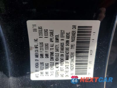 Zdjęcie 12 z 12 samochodu: 2017 HONDA ACCORD EX VIN:1HGCR2F73HA035741 - miniatura