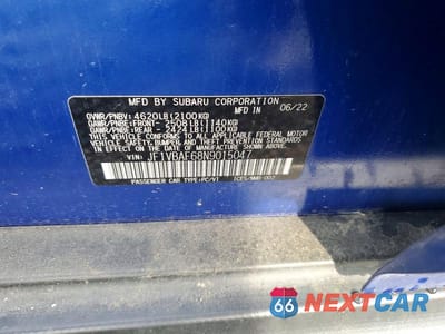 Zdjęcie 12 z 12 samochodu: 2022 SUBARU WRX PREMIUM VIN:JF1VBAF68N9015047 - miniatura
