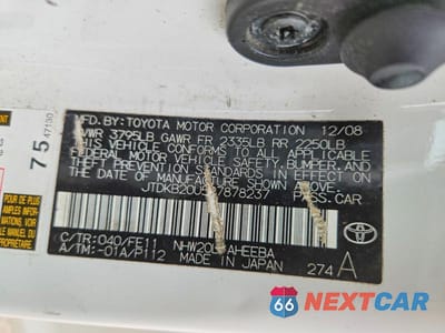 Zdjęcie 12 z 12 samochodu: 2009 TOYOTA PRIUS BASE VIN:JTDKB20U597878237 - miniatura