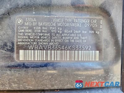 Zdjęcie 12 z 12 samochodu: 2006 BMW 330 I VIN:WBAVB33546KS33592 - miniatura