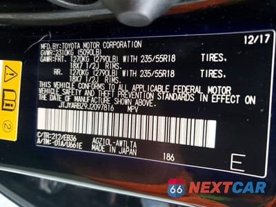 Zdjęcie 13 z 13 samochodu: 2018 LEXUS NX 300 F SPORT VIN:JTJYARBZ9J2097816 - miniatura