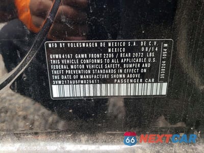Zdjęcie 13 z 13 samochodu: 2015 VOLKSWAGEN GOLF VIN:3VW217AU5FM025611 - miniatura
