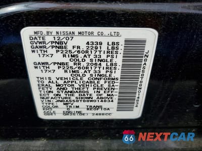 Zdjęcie 13 z 13 samochodu: 2008 NISSAN ROGUE S VIN:JN8AS58T88W014834 - miniatura