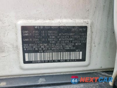 Zdjęcie 12 z 12 samochodu: 2014 SUBARU OUTBACK 2.5I LIMITED VIN:4S4BRBLC5E3310386 - miniatura