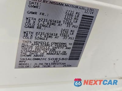 Zdjęcie 12 z 12 samochodu: 2015 INFINITI QX60 BASE VIN:5N1AL0MM2FC508580 - miniatura