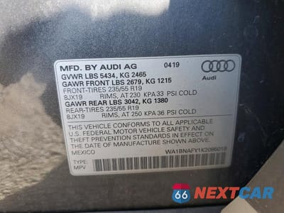 Zdjęcie 13 z 13 samochodu: 2019 AUDI Q5 PREMIUM PLUS VIN:WA1BNAFY1K2095019 - miniatura