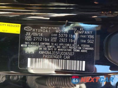 Zdjęcie 12 z 12 samochodu: 2015 HYUNDAI GENESIS 3.8L VIN:KMHGN4JE5FU036507 - miniatura