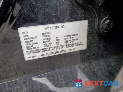 Zdjęcie 12 z 12 samochodu: 2021 TESLA MODEL Y VIN:5YJYGDEE2MF266346 - miniatura