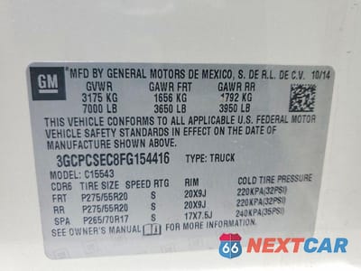 Zdjęcie 12 z 12 samochodu: 2015 CHEVROLET SILVERADO C1500 LTZ VIN:3GCPCSEC8FG154416 - miniatura