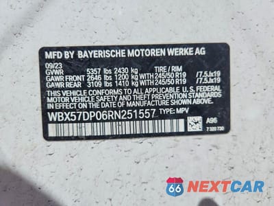 Zdjęcie 14 z 14 samochodu: 2024 BMW X3 XDRIVE30I VIN:WBX57DP06RN251557 - miniatura