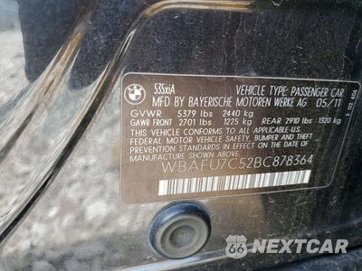 Zdjęcie 12 z 12 samochodu: 2011 BMW 535 XI VIN:WBAFU7C52BC878364 - miniatura