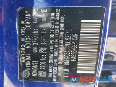 Zdjęcie 12 z 12 samochodu: 2022 HYUNDAI VENUE LIMITED VIN:KMHRC8A33NU152341 - miniatura