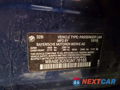 Zdjęcie 12 z 12 samochodu: 2016 BMW 328 XI SULEV VIN:WBA8E3G5XGNT78165 - miniatura
