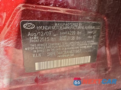 Zdjęcie 12 z 12 samochodu: 2010 HYUNDAI SONATA GLS VIN:5NPET4AC8AH621987 - miniatura