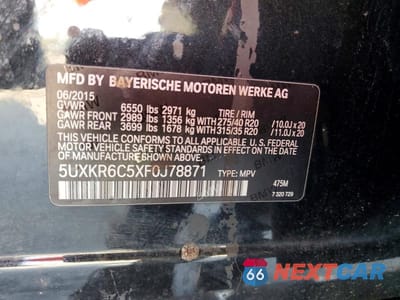 Zdjęcie 13 z 13 samochodu: 2015 BMW X5 XDRIVE50I VIN:5UXKR6C5XF0J78871 - miniatura