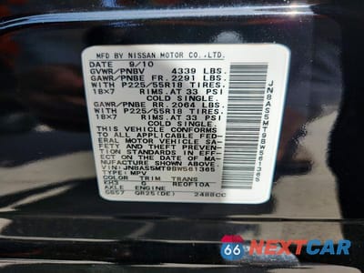 Zdjęcie 13 z 13 samochodu: 2011 NISSAN ROGUE S VIN:JN8AS5MT9BW561365 - miniatura