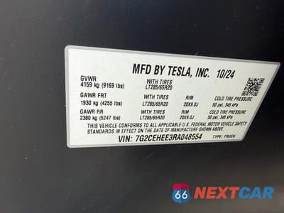 Zdjęcie 10 z 14 samochodu: 2024 TESLA CYBERTRUCK VIN:7G2CEHEE3RA048554 - miniatura