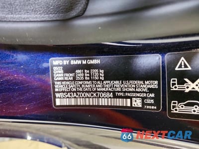 Zdjęcie 13 z 13 samochodu: 2022 BMW M4 COMPETITION VIN:WBS43AZ00NCK70684 - miniatura