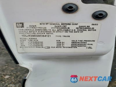 Zdjęcie 12 z 12 samochodu: 2003 CHEVROLET SILVERADO K3500 VIN:1GCJK39G03E364121 - miniatura