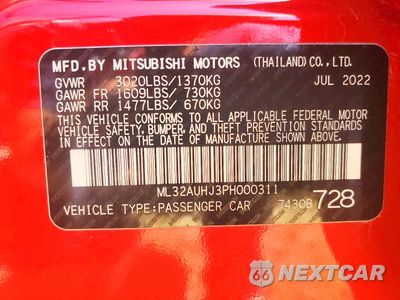 Zdjęcie 12 z 12 samochodu: 2023 MITSUBISHI MIRAGE ES VIN:ML32AUHJ3PH000311 - miniatura