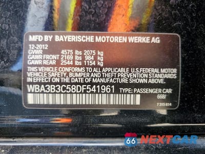 Zdjęcie 12 z 12 samochodu: 2013 BMW 328 XI VIN:WBA3B3C58DF541961 - miniatura