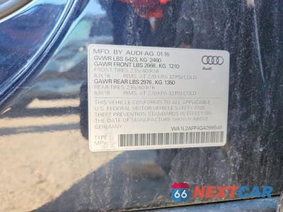 Zdjęcie 13 z 13 samochodu: 2016 AUDI Q5 PREMIUM PLUS VIN:WA1L2AFP4GA098546 - miniatura