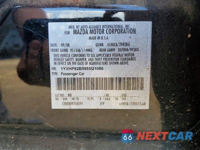 Zdjęcie 12 z 12 samochodu: 2009 MAZDA 6 S VIN:1YVHP82B595M21086 - miniatura