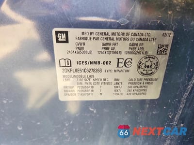 Zdjęcie 13 z 13 samochodu: 2012 GMC TERRAIN SLT VIN:2GKFLVE51C6278263 - miniatura
