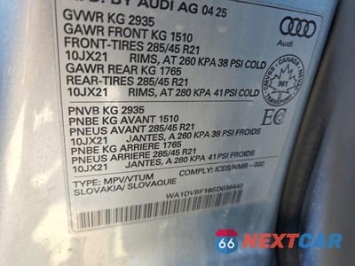 Zdjęcie 12 z 12 samochodu: 2025 AUDI Q8 PROGRESSIV VIN:WA1DVBF16SD036442 - miniatura
