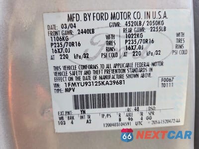 Zdjęcie 13 z 13 samochodu: 2005 FORD ESCAPE XLT VIN:1FMYU93125KA39681 - miniatura