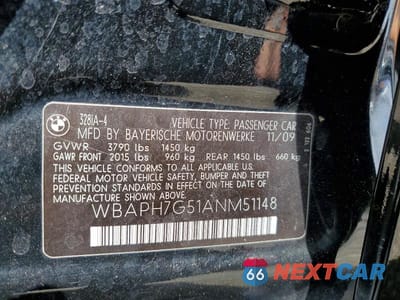 Zdjęcie 12 z 12 samochodu: 2010 BMW 328 I VIN:WBAPH7G51ANM51148 - miniatura