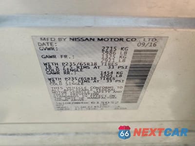 Zdjęcie 14 z 14 samochodu: 2017 NISSAN PATHFINDER S VIN:5N1DR2MN4HC615052 - miniatura