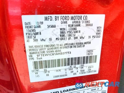 Zdjęcie 12 z 12 samochodu: 2010 FORD F150 SUPERCREW VIN:1FTEW1C81AKB37773 - miniatura