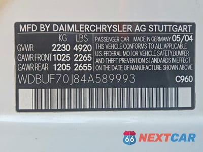 Zdjęcie 12 z 12 samochodu: 2004 MERCEDES-BENZ E 500 VIN:WDBUF70J84A589993 - miniatura