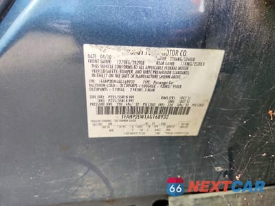 Zdjęcie 12 z 12 samochodu: 2010 FORD TAURUS SEL VIN:1FAHP2EW1AG168932 - miniatura
